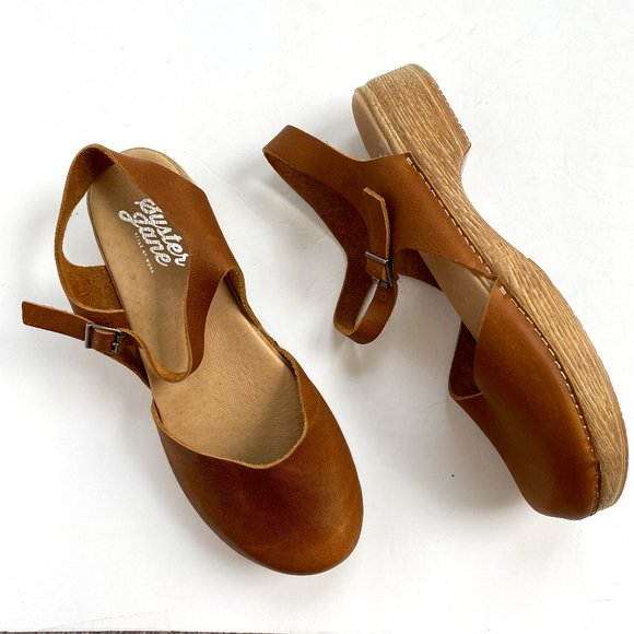 Syster Jane Shoes - Syster Jane DIANA BROWN Work Shoe Leather Clog -40